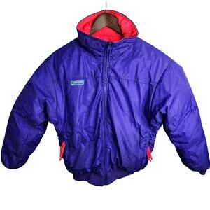 Columbia Vintage‎ Reversible Down Puffer Jacket Men's Medium Purple Coral